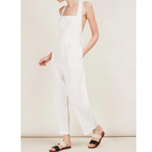 Pants - Style Nanda white wide leg sleeveless jumpsuit OS